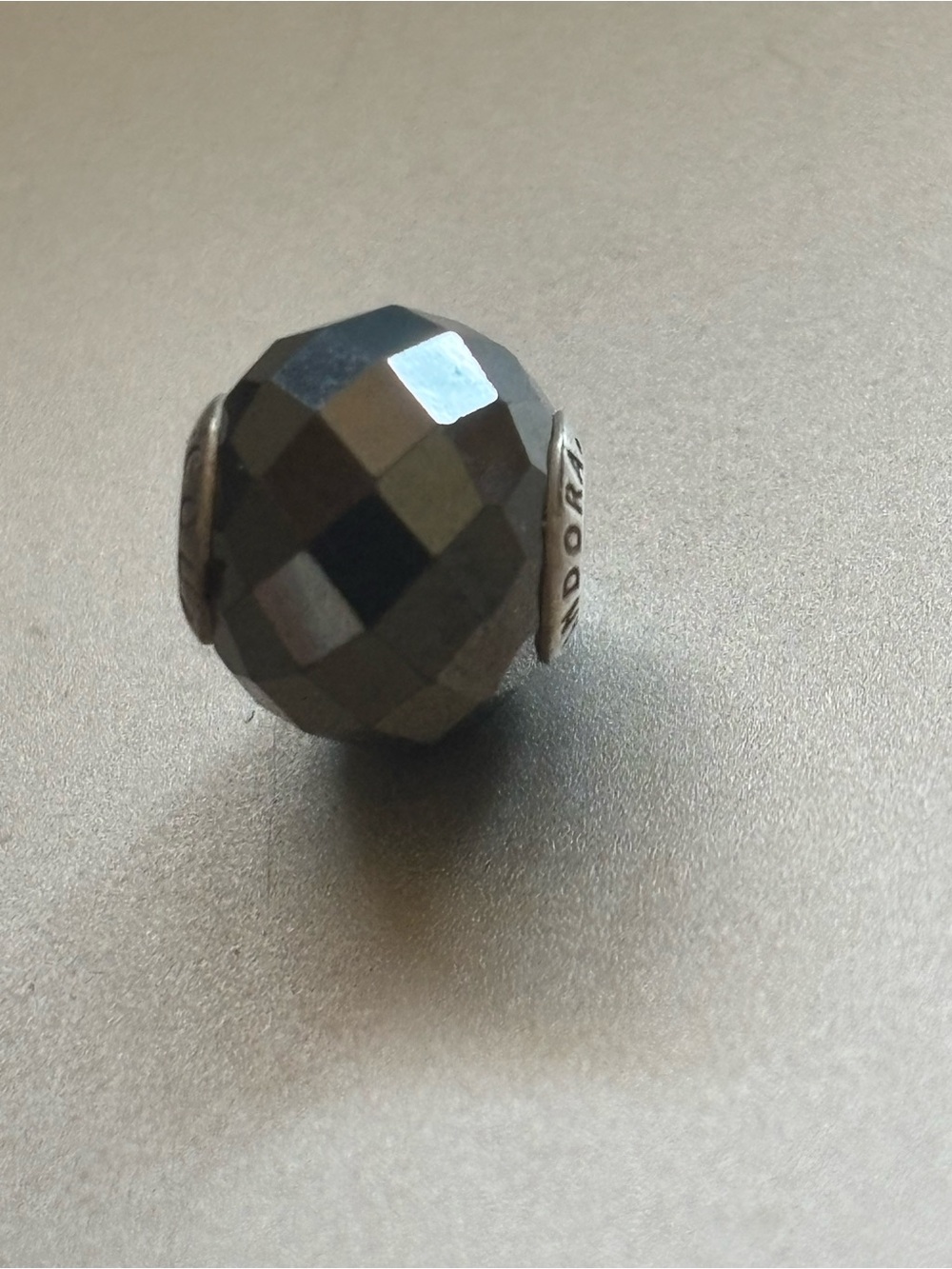 Pandora Essence Courage Faceted Gray Charm Bead